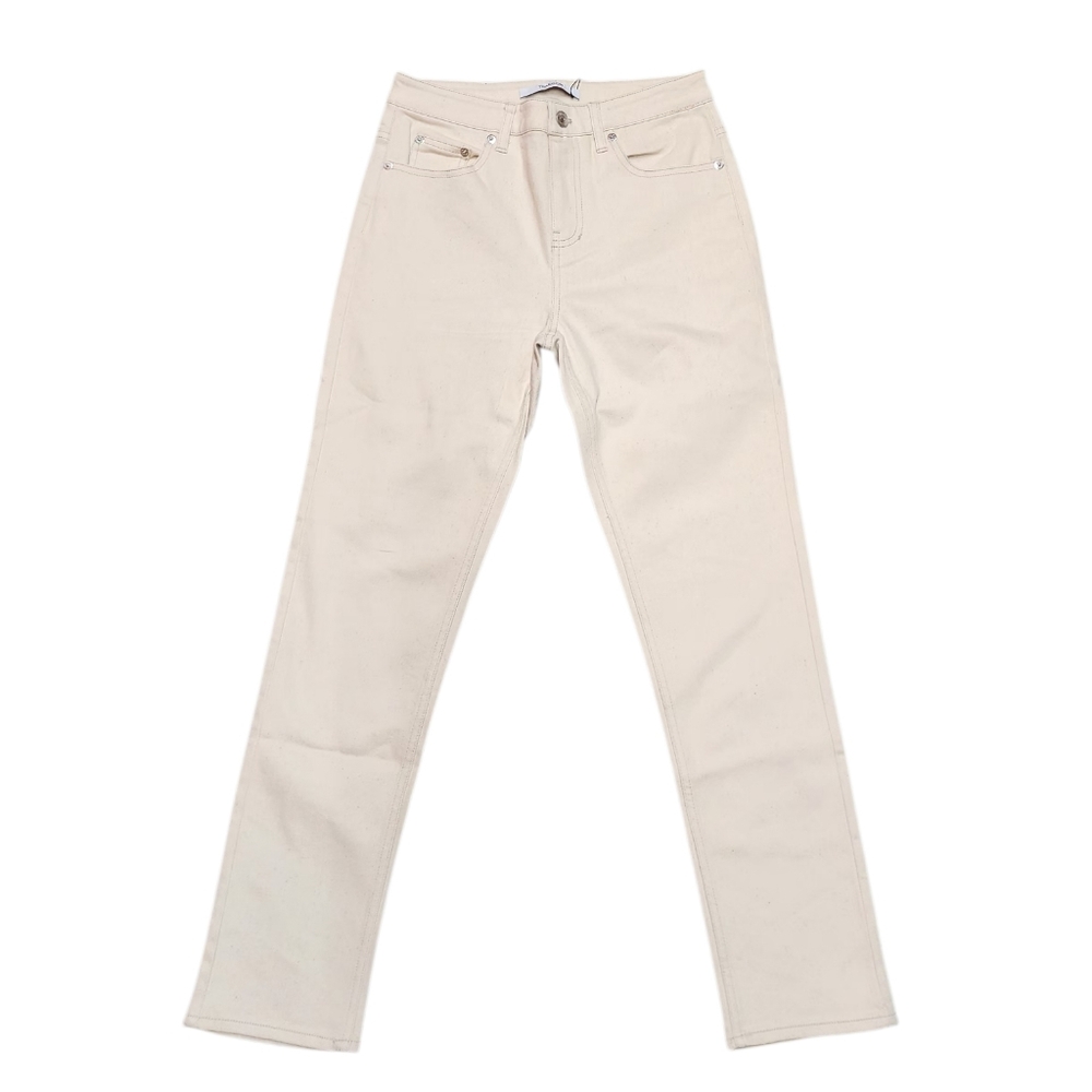 Thakoon Cream Classic Cropped Straight Leg Jeans